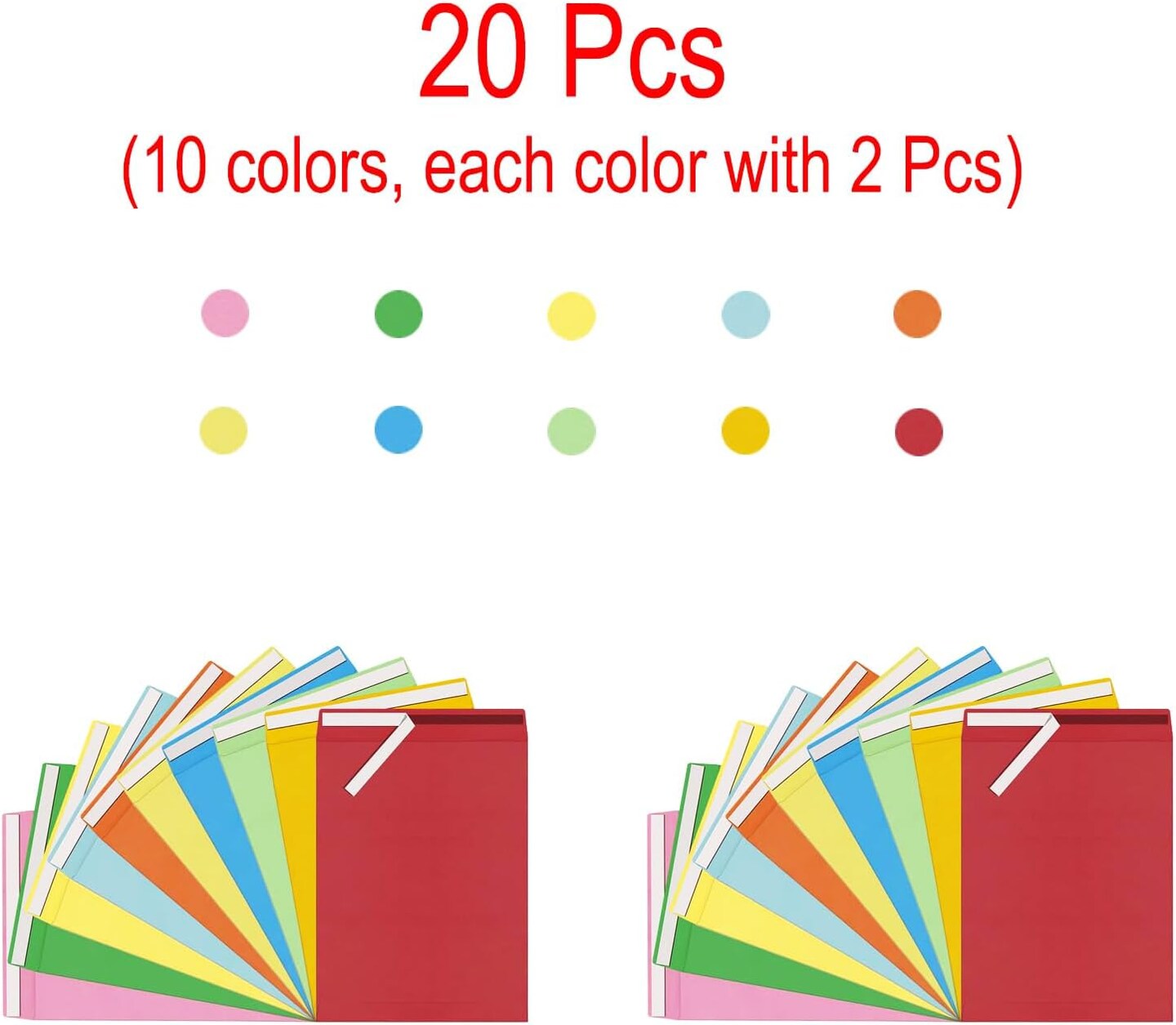 20 Pcs 9x12 inches Colored Catalog Envelopes self seal 28lb Colorful Printable Kraft Ultra Strong Peel &#x26; Seal For Mailing, Storage And Organizing Acid Free
