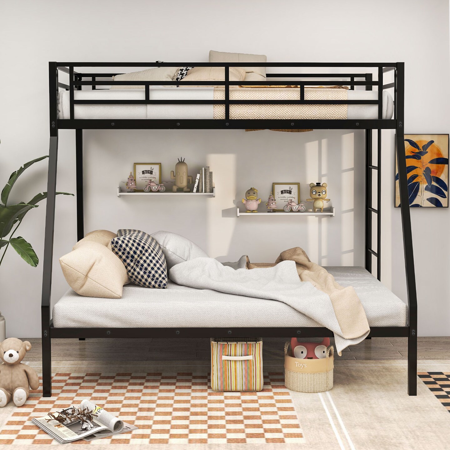 Metal Slatted Bed Frame for Teens Adults Noise-Free No Box Spring Required