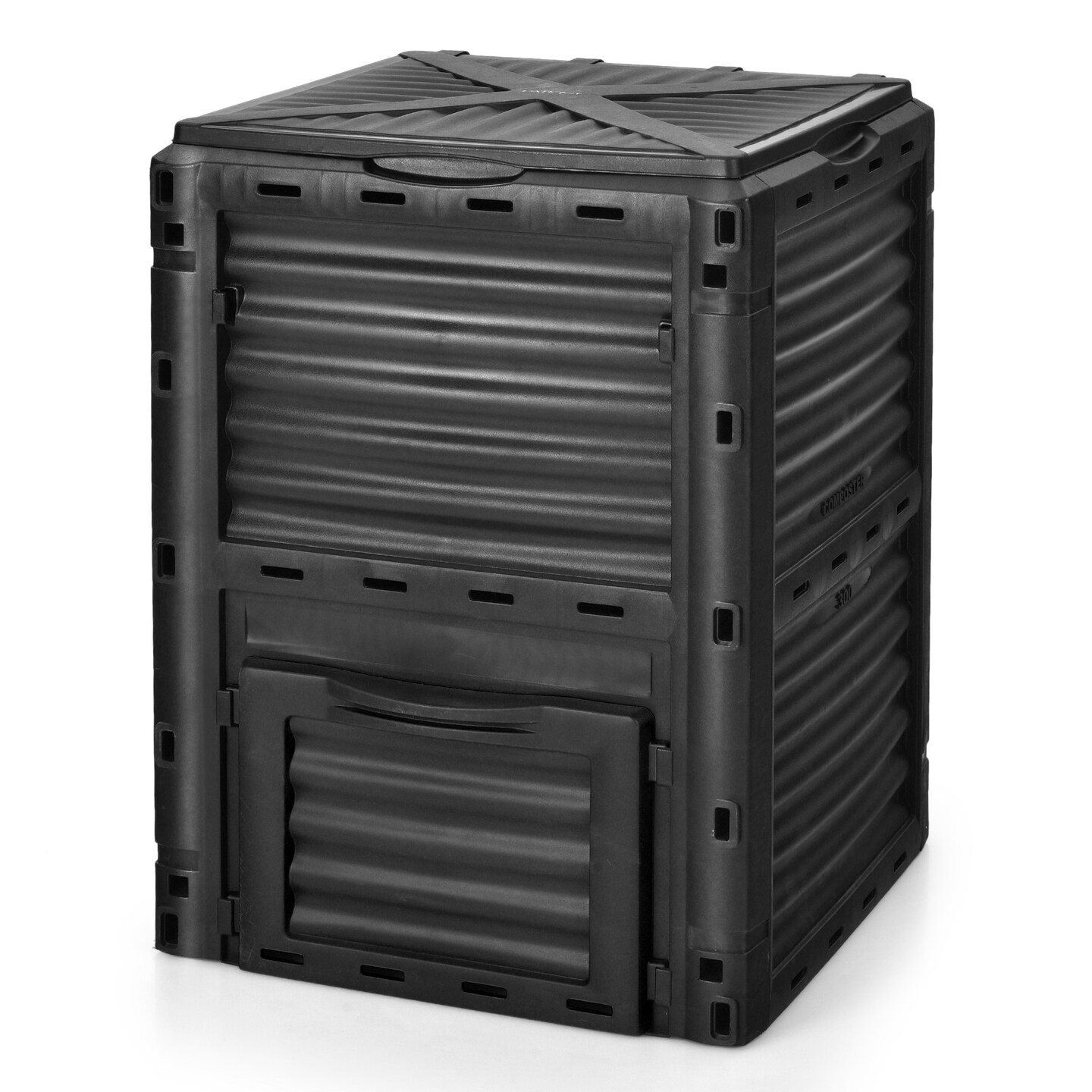 80-Gallon PP Composter Bin with Ventilation and Easy Access Door