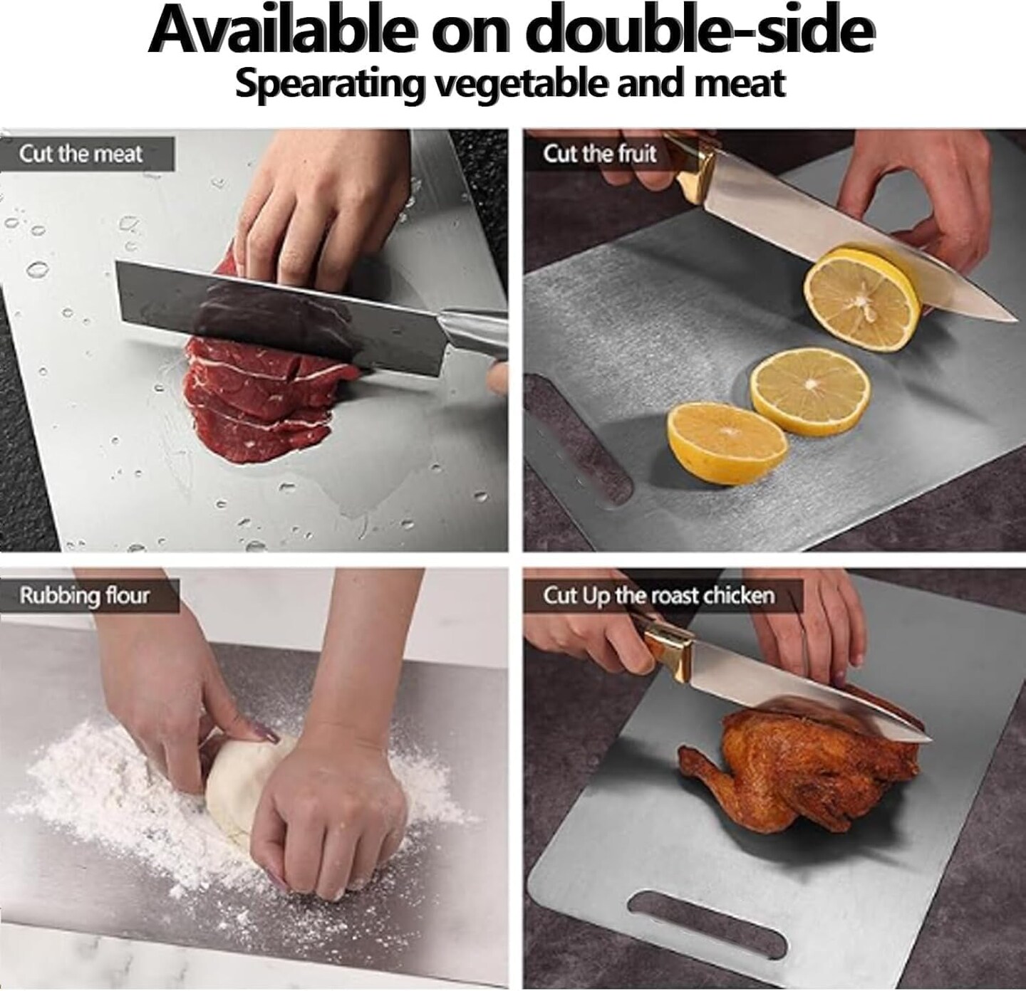 Titanium Cutting Board for Kitchen,2025 Top Cutting Boards for Kitchen,Double Sided Cutting Mat,grade Cutting Board For Meats Vegetable and Fruits 13.4"L x 9.1"W x 0.1"Th