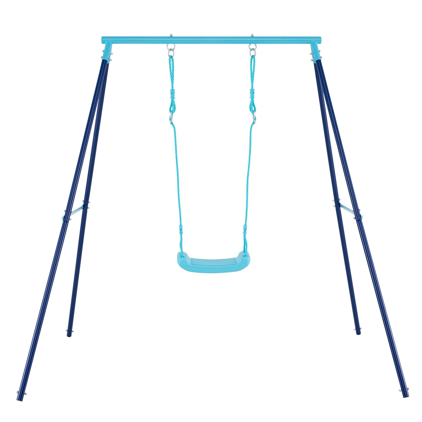 Adjustable Metal Swing Set with Stand and Seat Height 14-28 inches for Kids