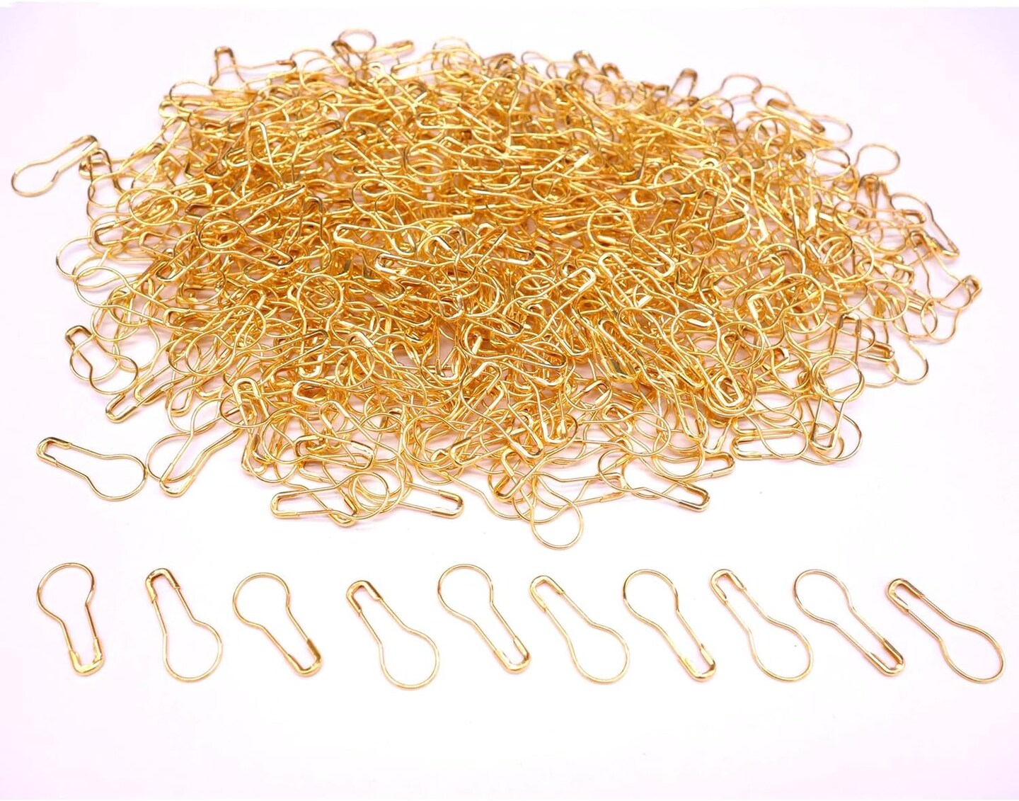 1000Pcs Metal Golden Safety Pins/Bulb Pin/Gourd Pin/Calabash Pin