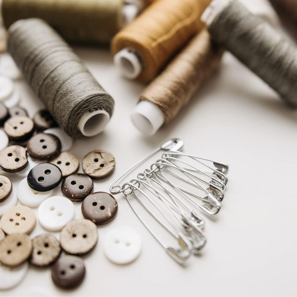 2000Pcs Safety Pins Assorted, 1.1 Inch Rust-Resistant Steel Wire Silver Sewing Safety Pins