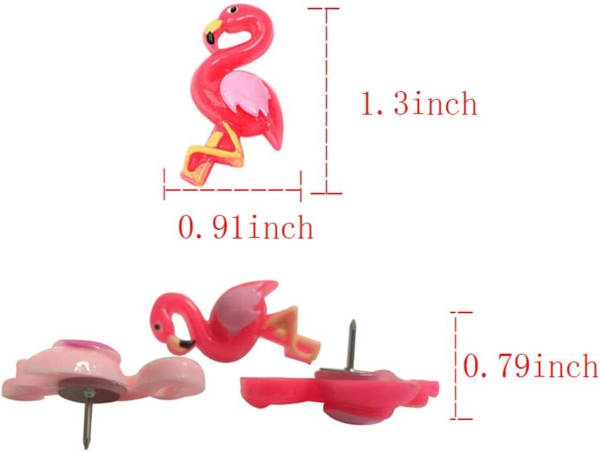 30 pcs flamingo push pins cute resin thumbtacks for bulletin boards, office, classroom, and DIY crafts