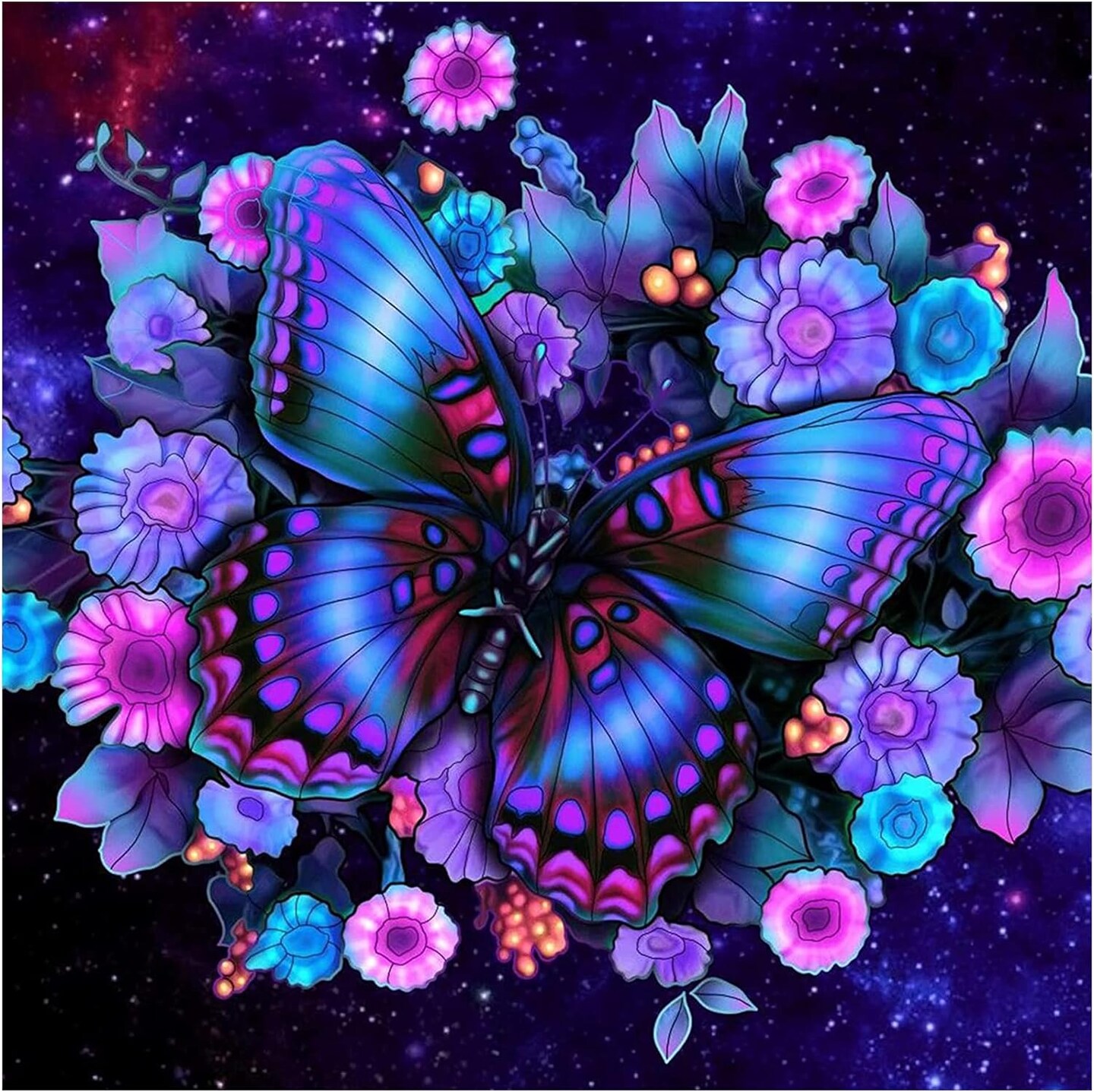 Butterfly Diamond Painting Kit – Full Drill Square Diamond Art for Adults, Gem Art Canvas Wall Décor, 11.8" x 11.8" (30 x 30 cm)