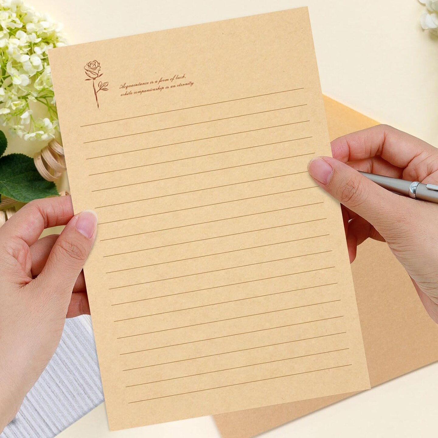 72 PCS Vintage Stationery Set, 24 Papers & 12 Envelopes, 8.3"L x 5.5"W