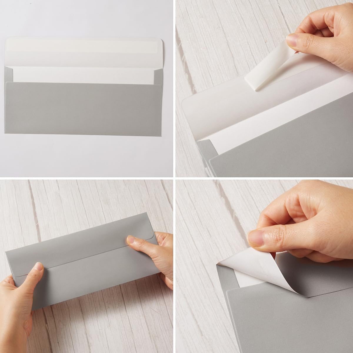 50 Pack Shiny #10 Business Envelopes Self Seal Standard Envelopes with Gold Stickers for Office Checks, Business Cards, Letter Mailing Invoices, 4.13 x 9.49 Inches (Silver)