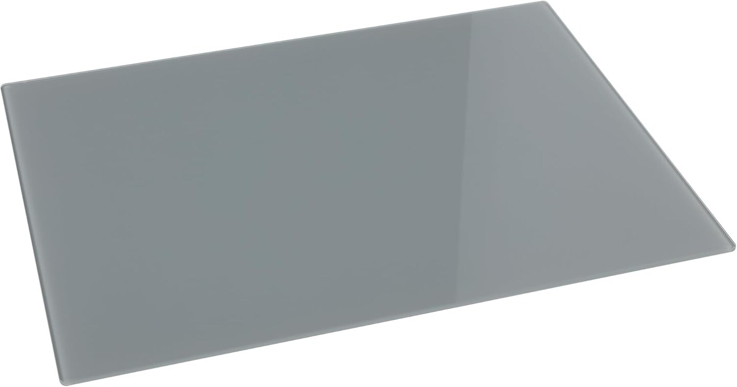 Grey Tempered Glass Palette 12x16&#x22; Tabletop Rectangle &#x2013; Scratch-Resistant, Easy-to-Clean Artist Palette for Precise Color Mixing, Reduced Glare, Solvent-Resistant