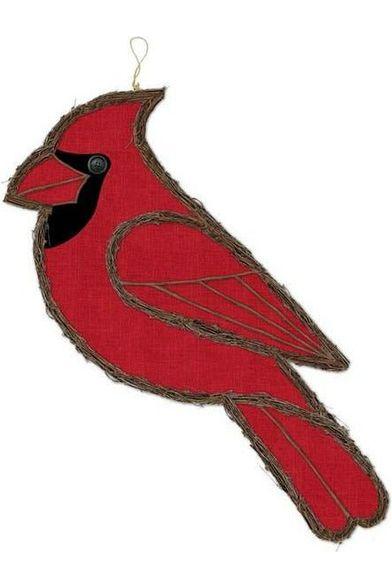 20&#x22; Vine Fabric Grapevine Hanger: Cardinal
