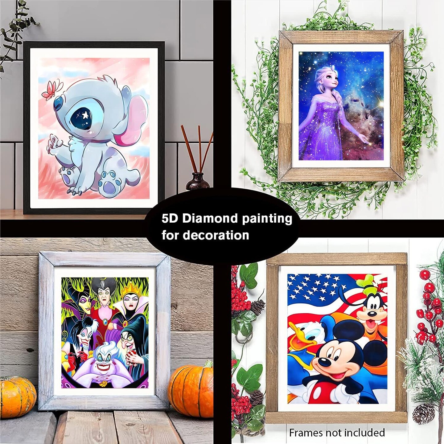12 Pack Diamond Painting Kits for Adults 5D DIY Diamond Art Kit Paint with Round Full Drill Diamonds for Beginners Gem Paintings Art for Home Wall Decor Gifts(12X16 Inch)