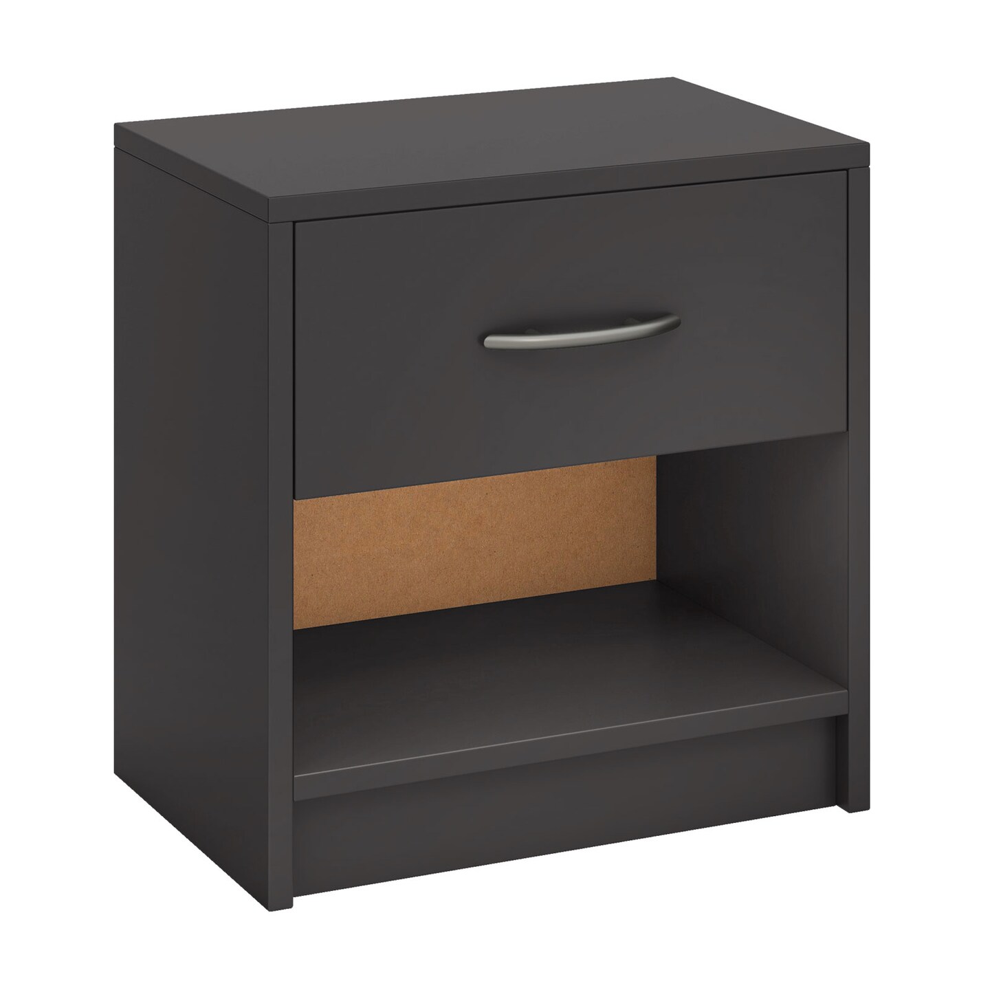 Nightstand with Drawer, Open Shelf, Modern Design and Sturdy Structure