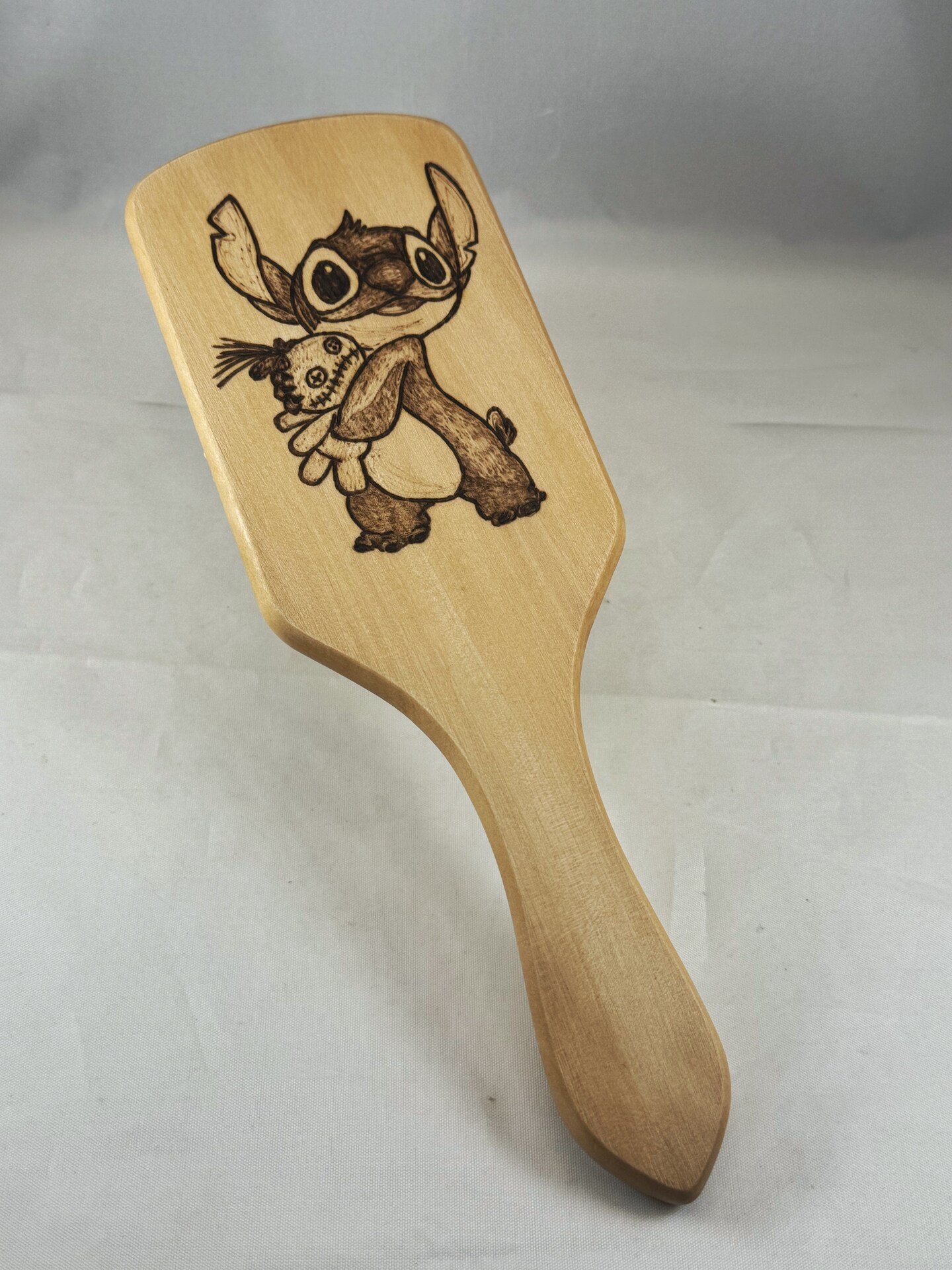 Stitch and Crump Wood Burned Hairbrush, Pyrography Wood Burning Art ...