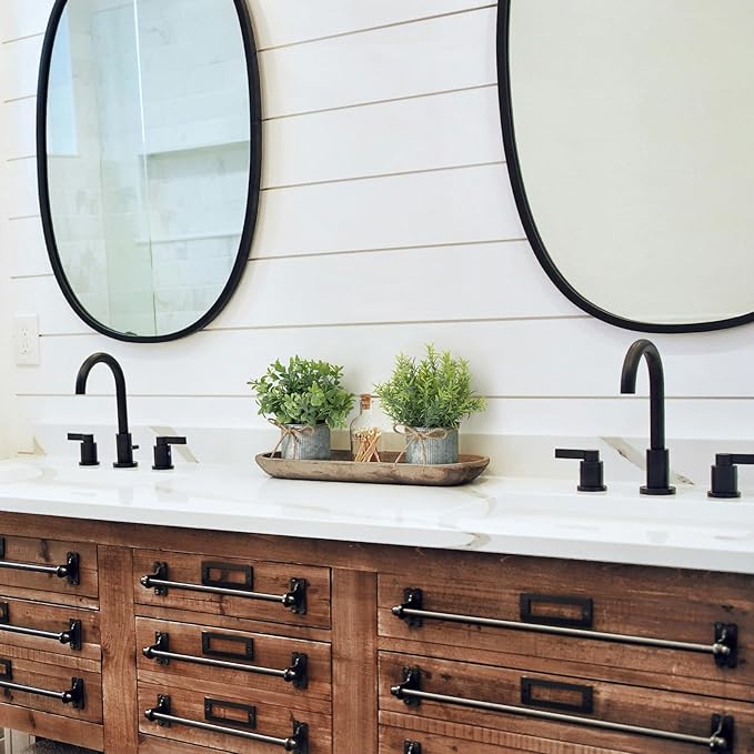 Small Fake Plants in Farmhouse Galvanized Metal Pots 3 Pack Potted Artificial Plant Eucalyptus for Laundry Room Bathroom Shelf Table Decor