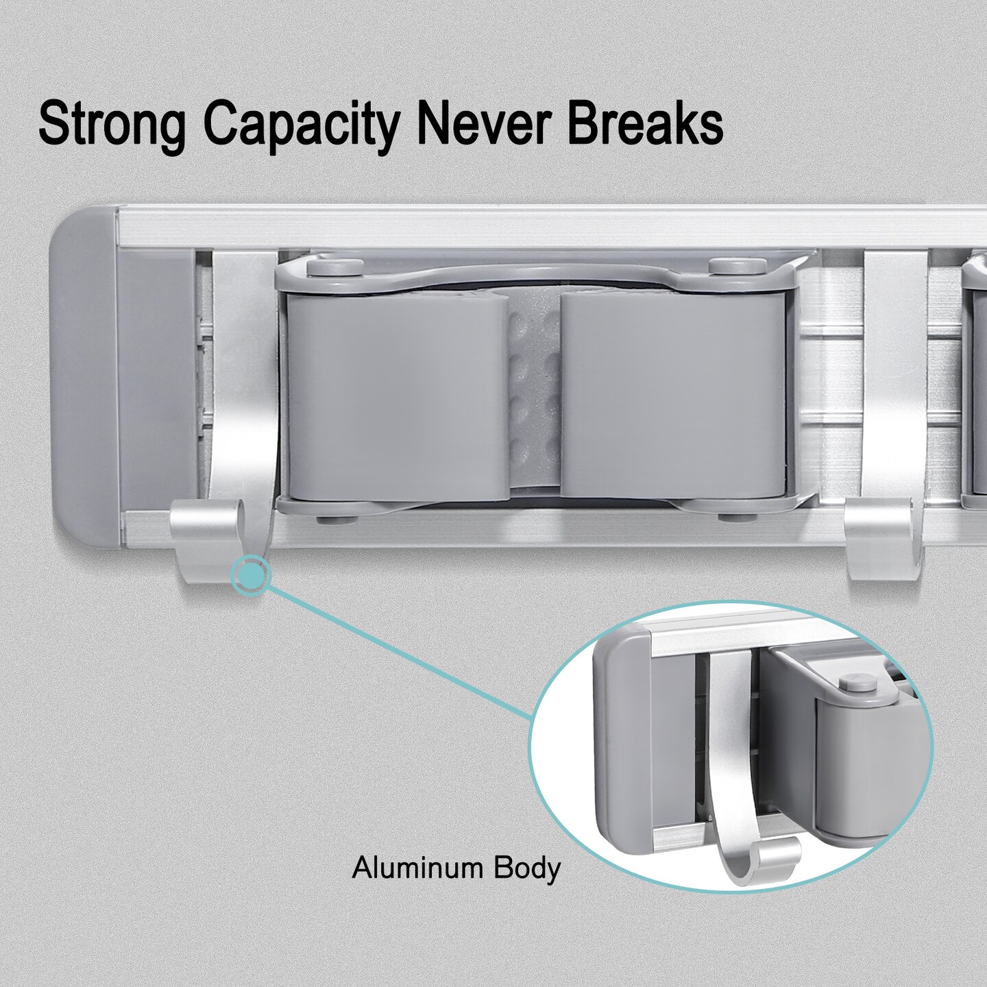 Mop and Broom Holder Wall Mount – Heavy Duty Tool Rack Organizer for Garage, Laundry Room, Kitchen, Closet (Space-Saving Storage)