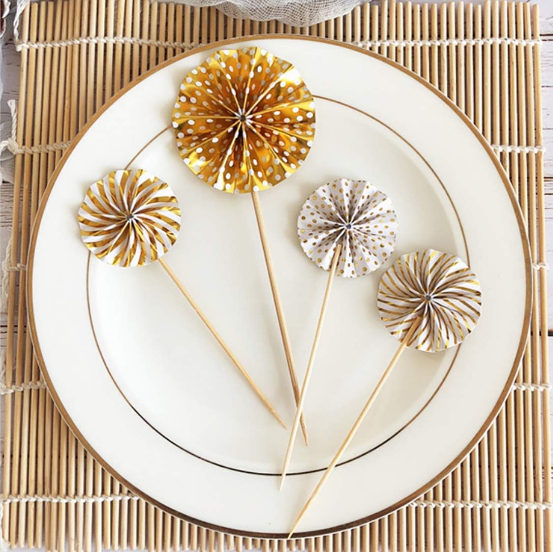 29PCS Happy Birthday Cake Toppers – Gold Acrylic & Paper Decorations for Cakes & Cupcakes