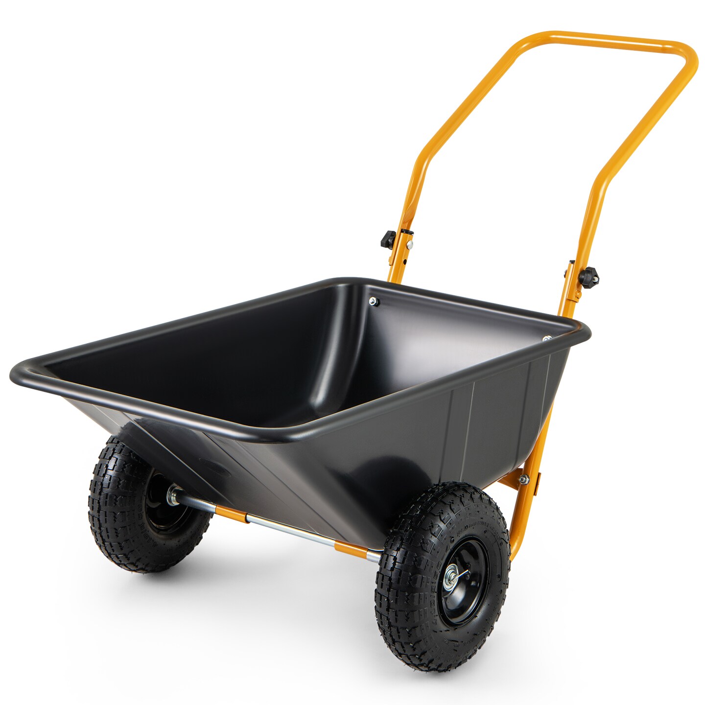 Folding Garden Cart with Dual-Wheel Wheelbarrow and 330lbs Capacity
