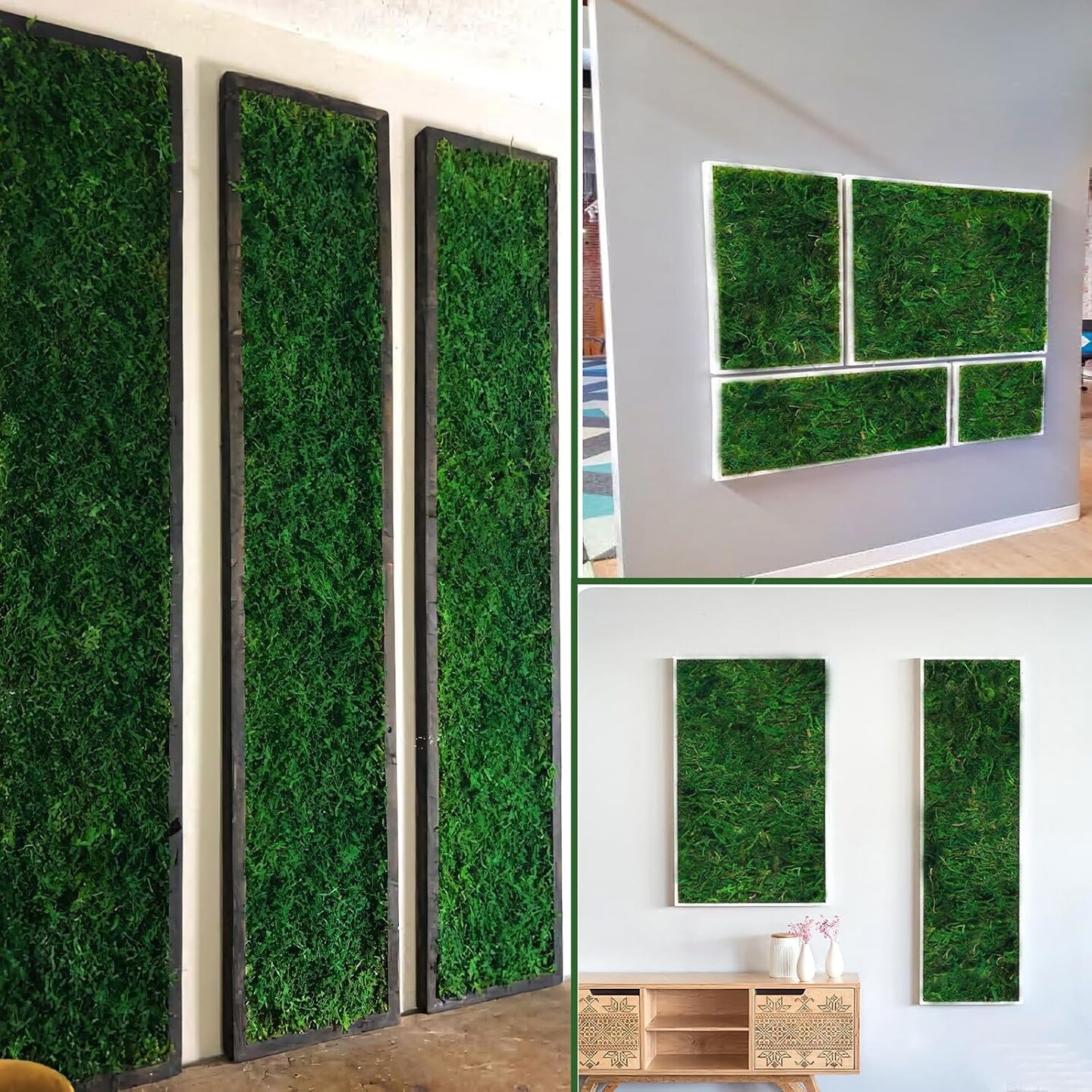 Moss Table Runner Dried Moss for Crafts Green Moss Roll for Fairy Gardens Wedding Woodland Decor 12&#x22; x 106&#x22; Preserved Moss Mat for Table Decoration Moss Carpet for Moss Grass Wall