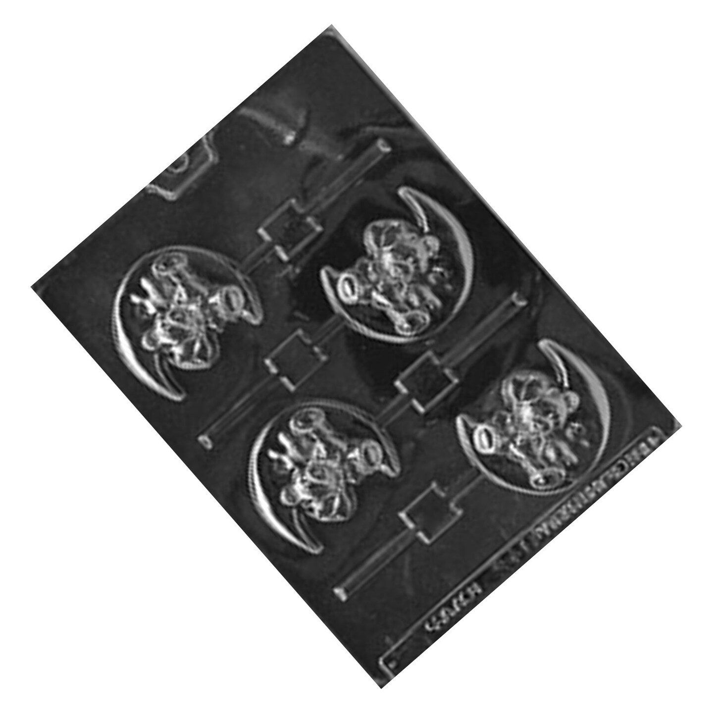 Bear on Half Moon Lolly Mold for Christmas and Baby Shower Treats