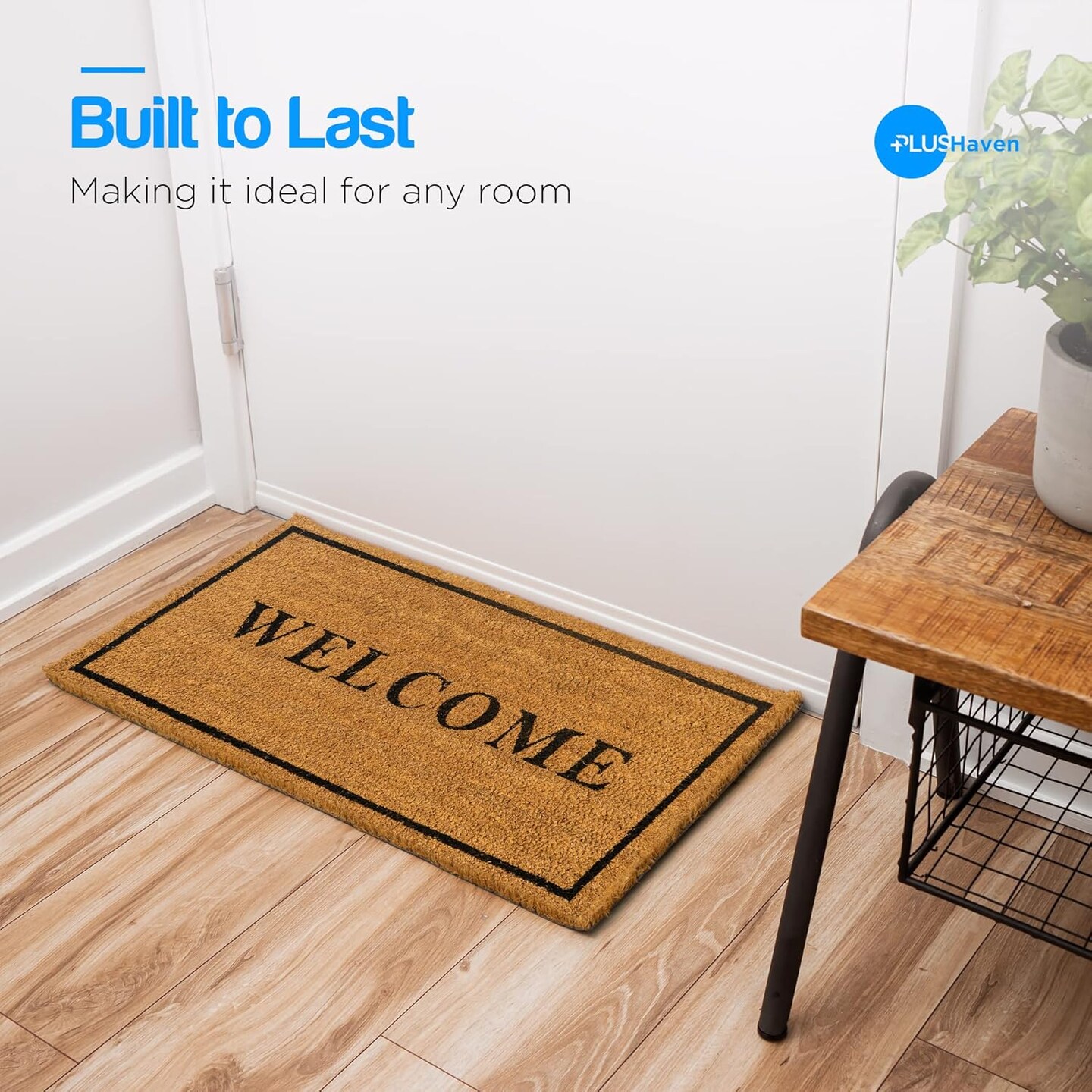 Coco Coir Door Mat with Heavy Duty Backing, Welcome Doormat, 17.5&#x201D;x30&#x201D; Size, Easy to Clean Entry Mat, Beautiful Color and Sizing for Outdoor and Indoor uses, Home D&#xE9;cor