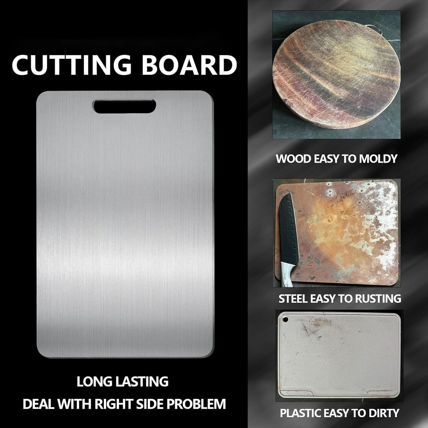 Titanium Cutting Board for Kitchen,2025 Top Cutting Boards for Kitchen,Double Sided Cutting Mat,grade Cutting Board For Meats Vegetable and Fruits 13.4"L x 9.1"W x 0.1"Th