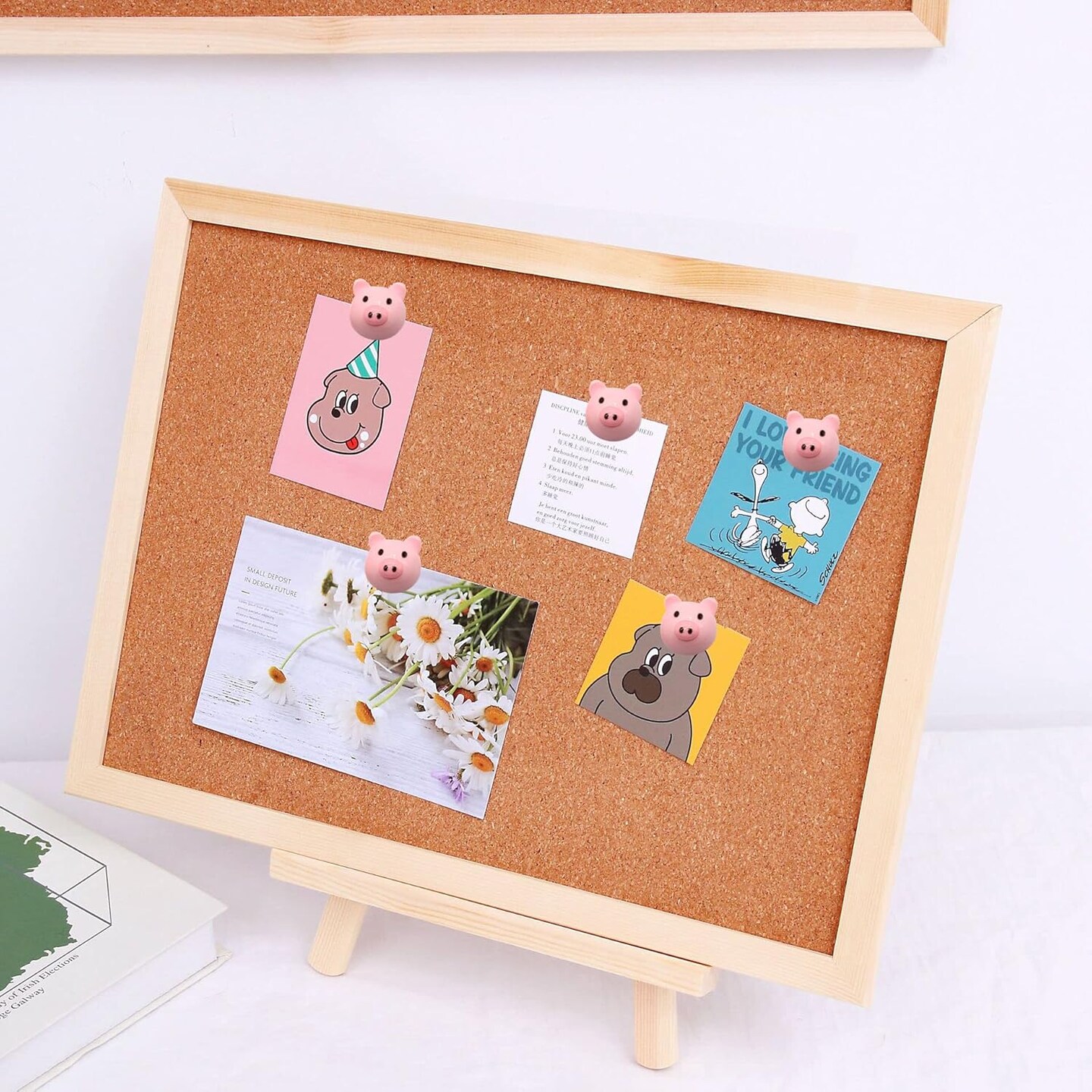 30 pcs pink pig decorative push pins cute resin thumbtacks for cork boards, maps, and office use