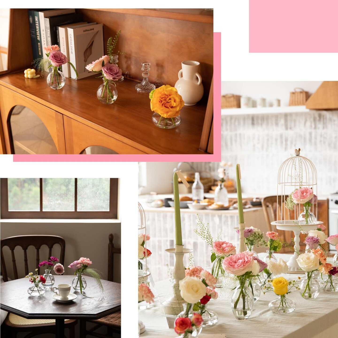 28 Clear Bud Vases in Bulk, Glass Small Bud Vase for Centerpieces, Mini Bud Vase Set for Flowers, Vintage Vases for Rustic Wedding Decorations, Table Decor Flower Bedroom Party Home Decor 17.13"L x 13.58"W x 7.87"H