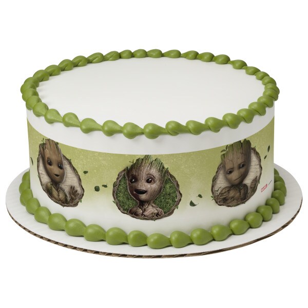 Marvel Studios&#x27; I am Groot Out of the pot! Edible Cake Topper Image Strips 3ct