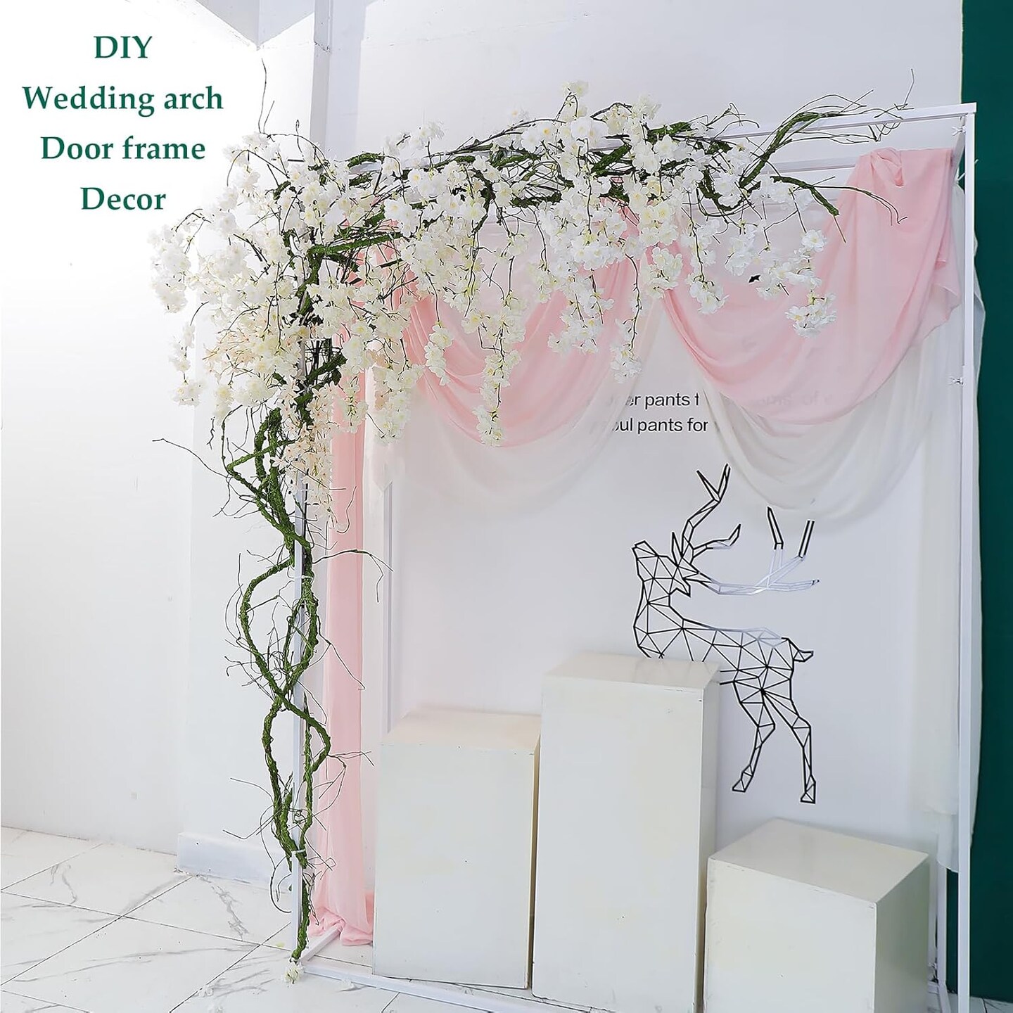 Yards Green Vines Garland Artificial Ivy Garland Foliage Green Leaves Fake Vine Leaf Hanging Plants for Wedding Party DIY Green Leaves Headband Headbands Vines