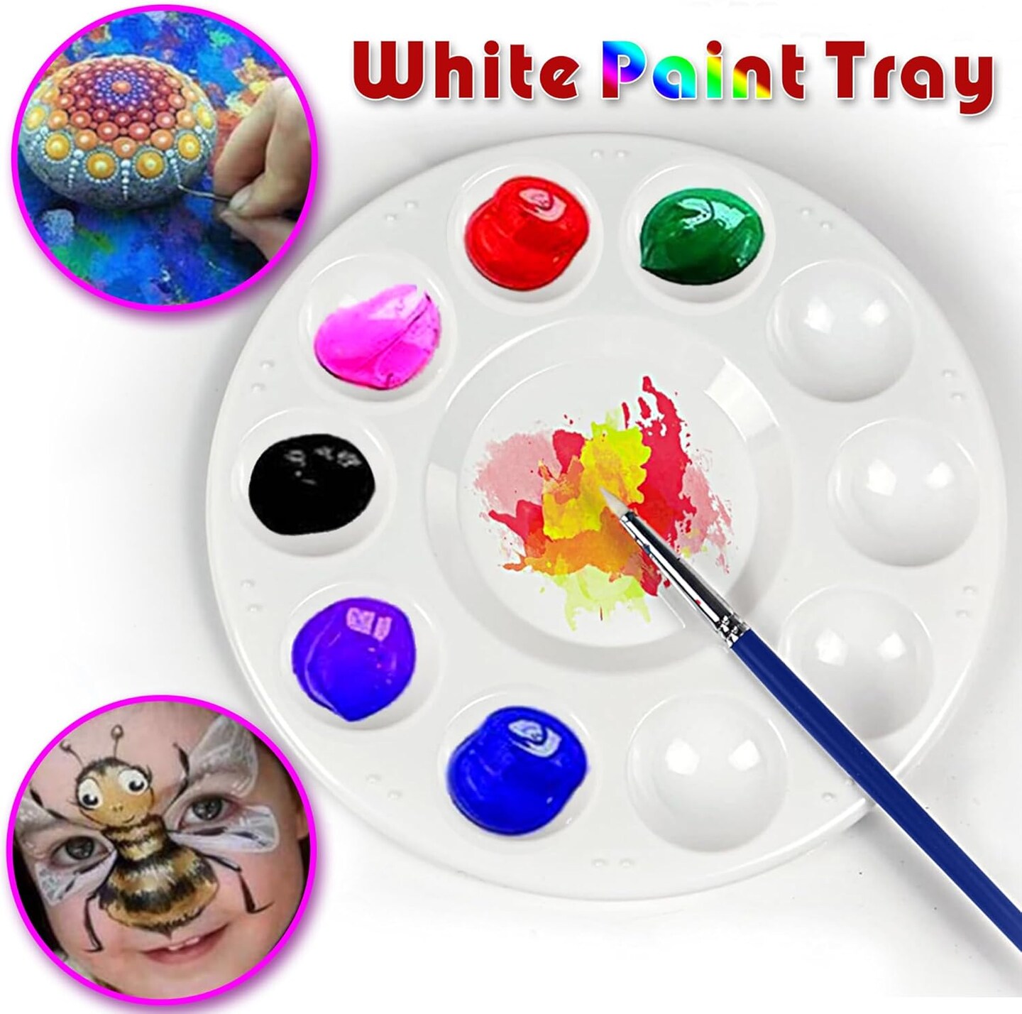 22pcs Paint Palettes, Plastic Paint Tray Palette