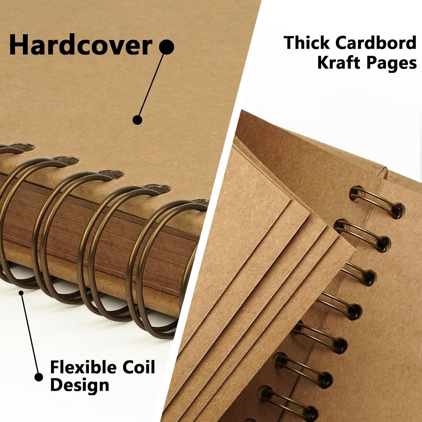 Hardcover Kraft Blank Page DIY Scrapbook Photo Album, 40 Pages (20 Sheets) - Perfect for Wedding Anniversaries, Family Memories, and Small Scrapbooking Projects