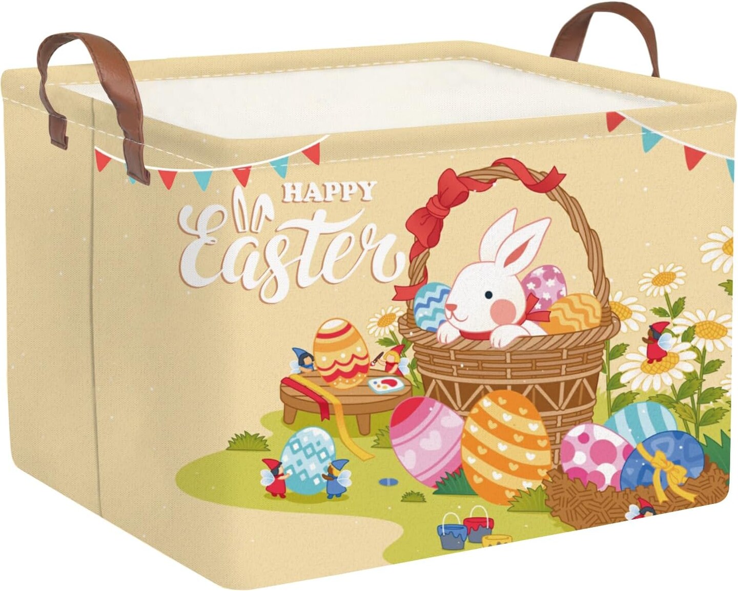 Easter Rectangular Easter basket, Easter gift basket, Nursery Hamper, Collapsible waterproof baby toy storage box for Kids,Toy Organizer,Easter Home Decor,Gift Baskets