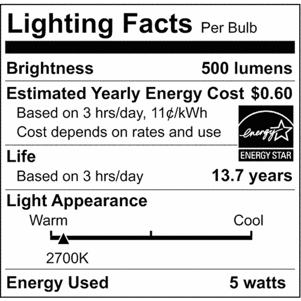 2Pk - 5.5W B11 LED Frosted Candelabra Base 2700K 500 Lumens 120v