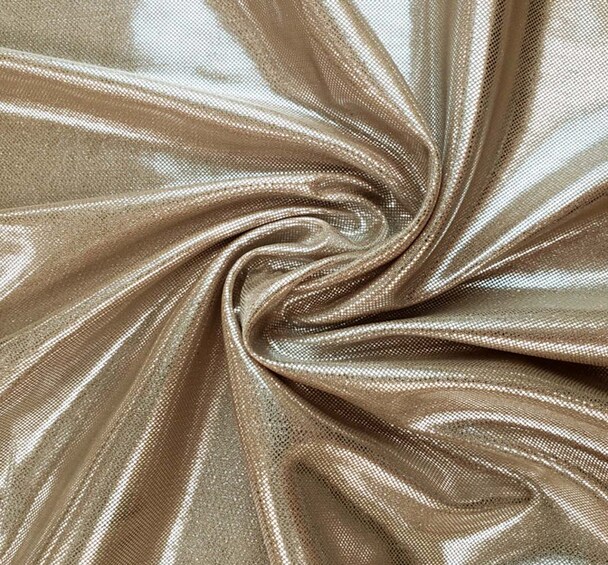 1 Yard Lightweight Computer Foil Fabric Lt Brown, 100% Polyester, 44/45&#x22; Width for Apparel &#x26; D&#xE9;cor
