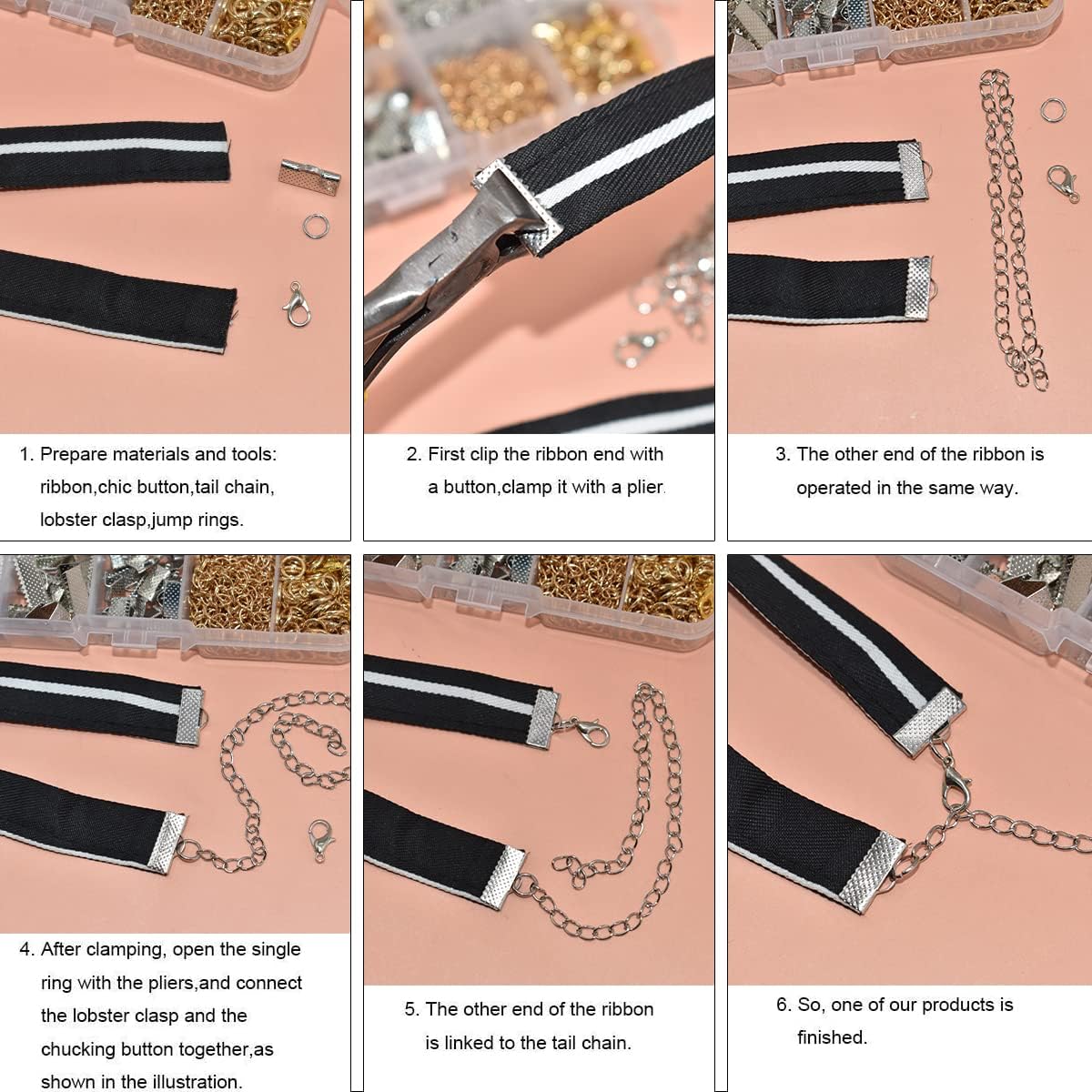 373Pcs Ribbon Bracelet Kit for Jewelry Making Ribbon (Gold and Silver)