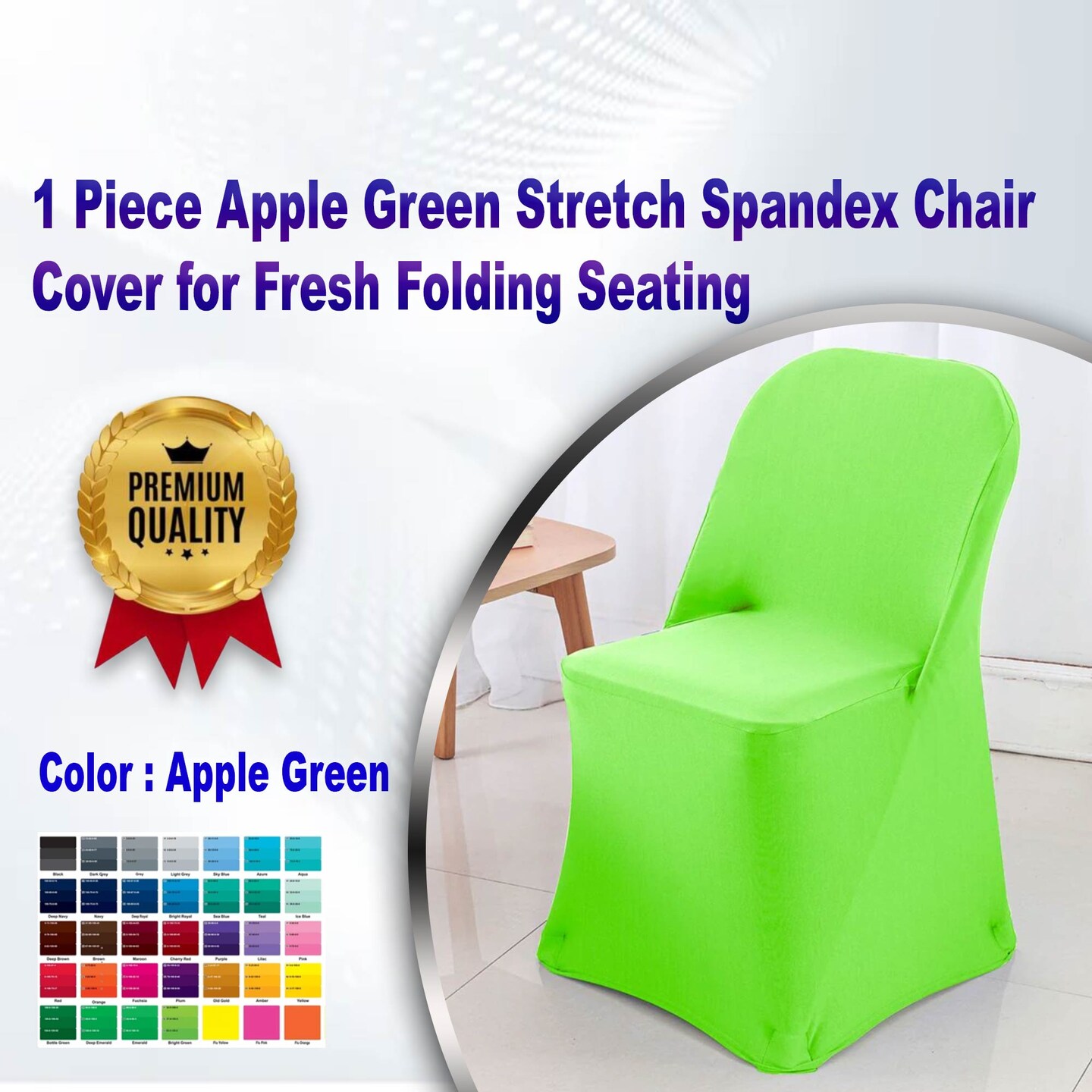 Folding Chair Apple Green Spandex Chair Covers Piece Apple Green Stretch  Spandex Chair Cover For Fresh Folding