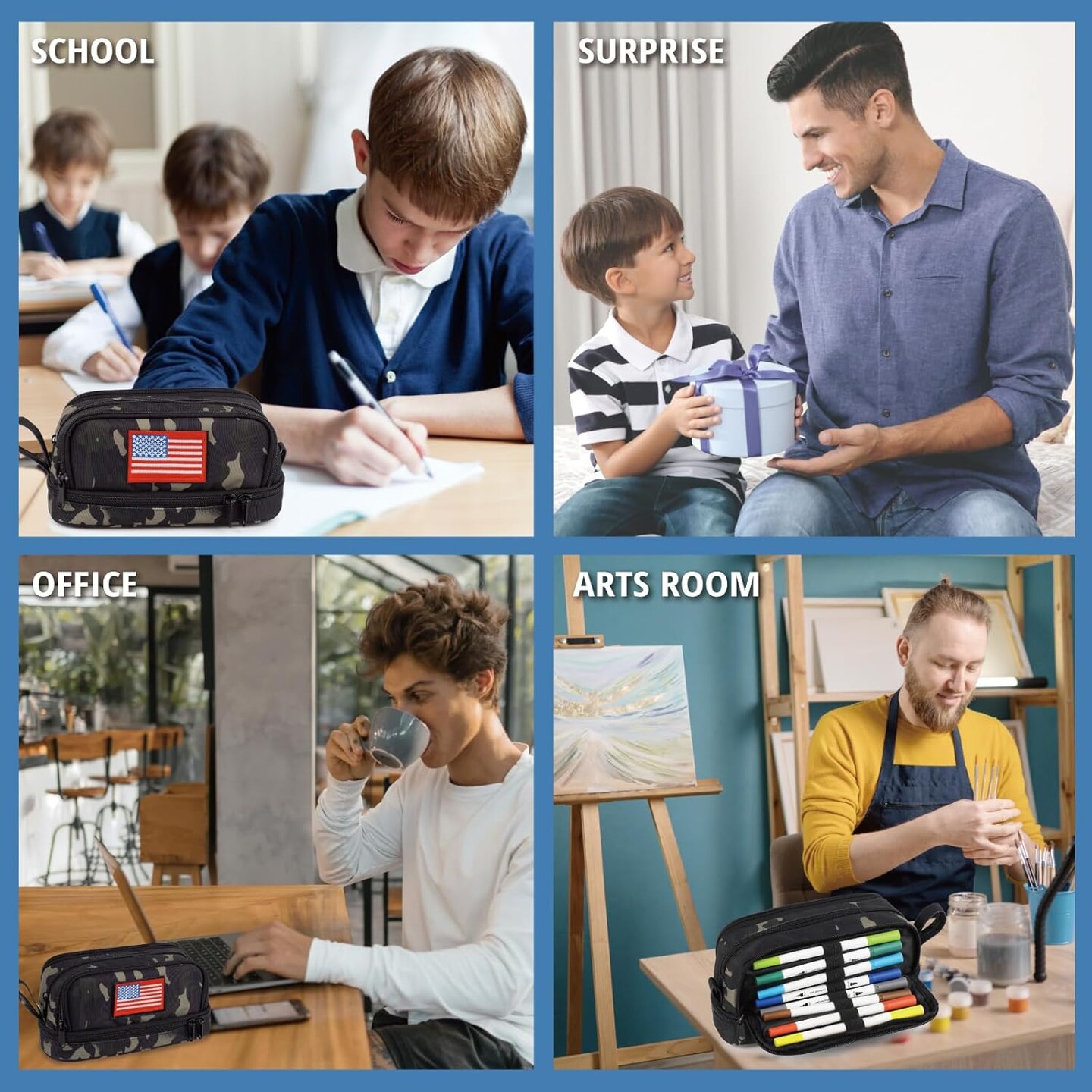 Tactical 4 Compartments Pencil Case
