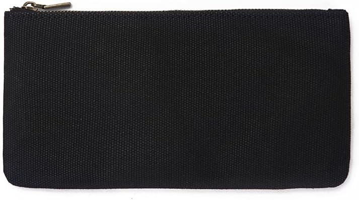Canvas Pencil Pen Case Stationery Case Pouch Bag(Black, S)