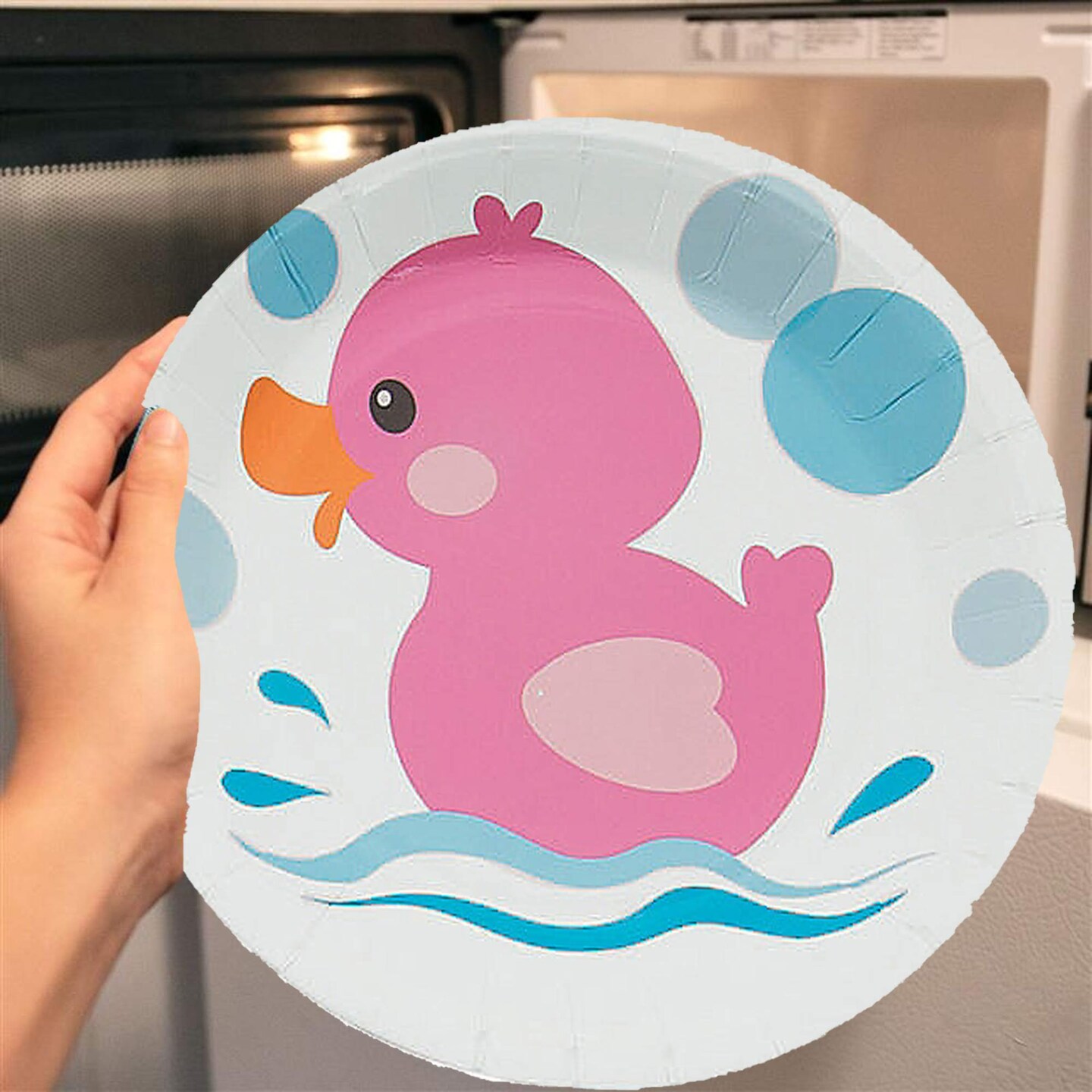 8 Ct. Rubber Ducky Paper Dessert Plates 7" Disposable Plates Birthday & Baby Shower Party Supplies