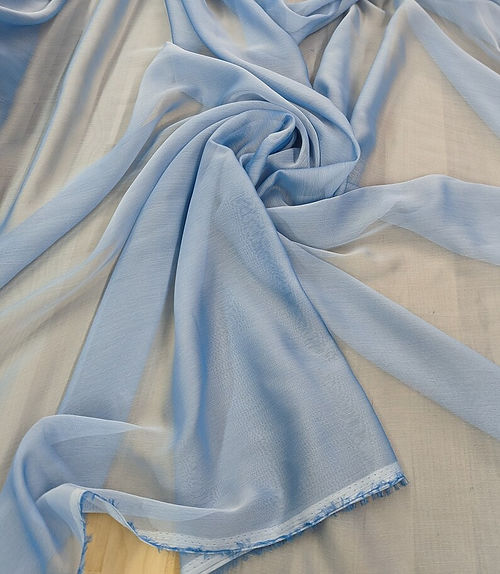 1 Yard Light Blue Two-Tone Chiffon Fabric 58/59&#x22; Wide Sheer Lightweight Polyester with Subtle Shimmer