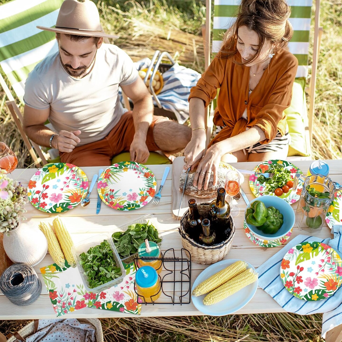 Tropical Luau Party Supplies Kit for 20 - Aloha Hawaiian Party Decorations