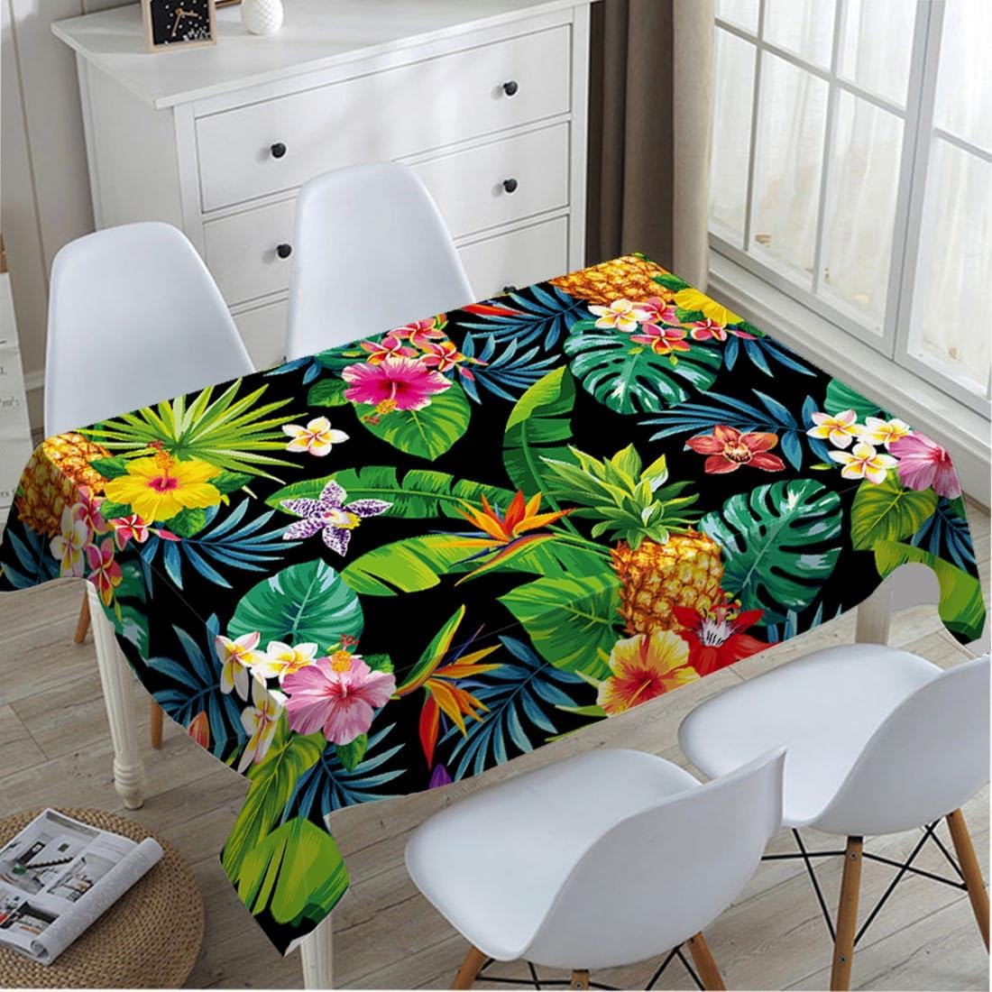 Pineapples Decorative Rectangle Tablecloth (60 x 84 Inch 6-8 Seats)