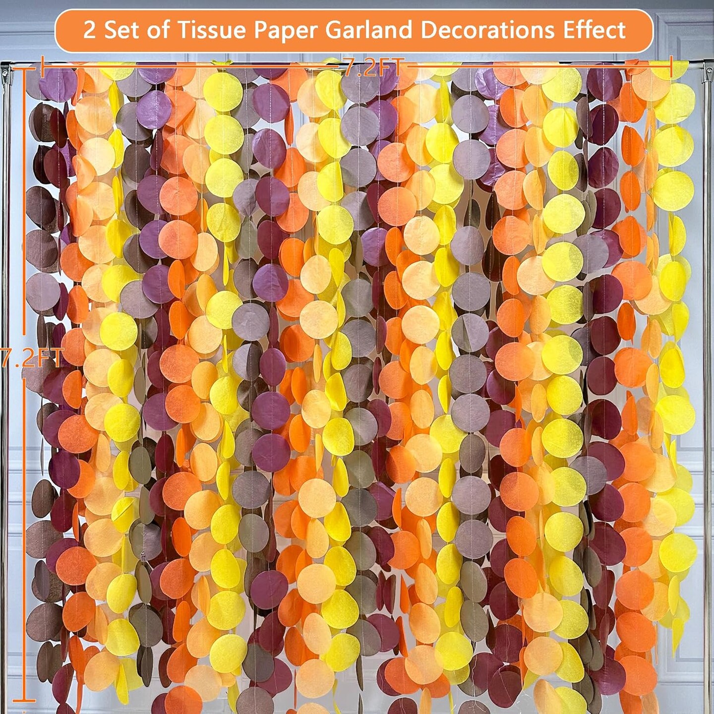 192Ft Fall Party Decorations Big Circle Dots Backdrop