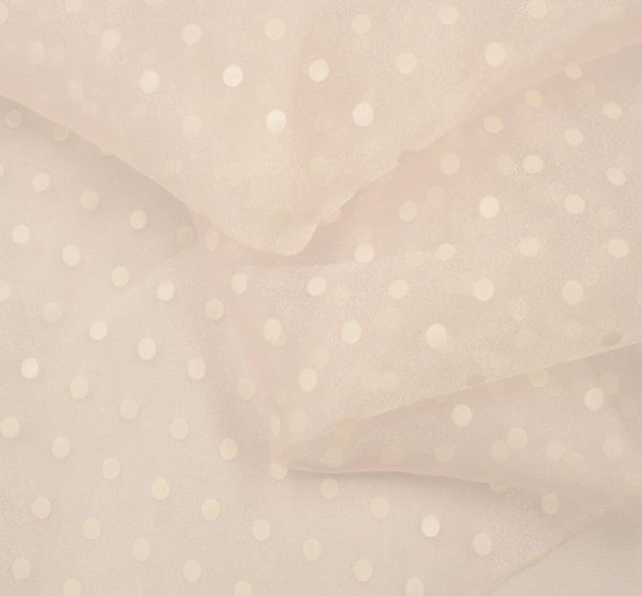 1 Yard Pink Crystal Organza with White Dots Apparel Fabric 58/59&#x22; Wide