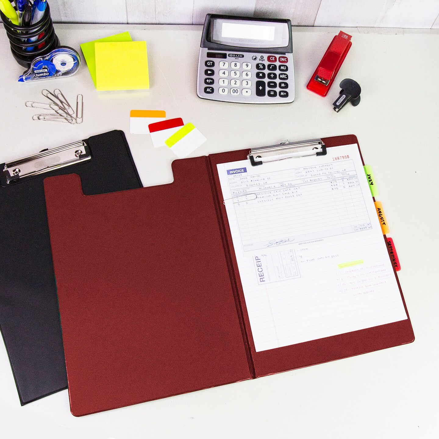 BAZIC PVC Clipboard A4 Size Folder w/ Low Profile Clip