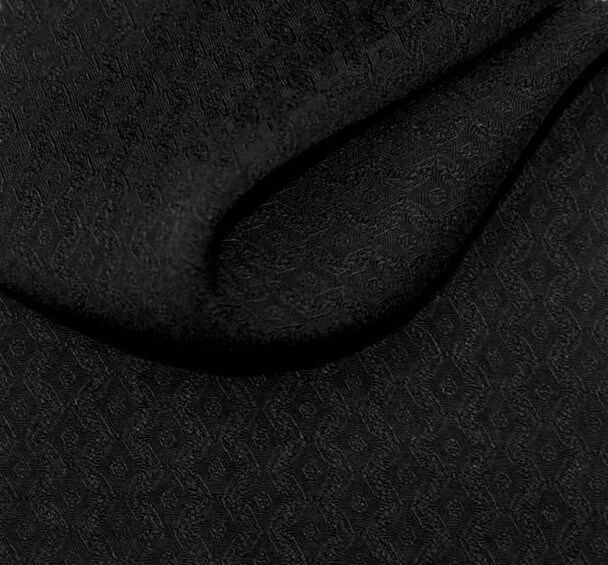 1 Yard Black Rayon Jacquard Diamond Fabric 53/54&#x22; Wide Lightweight Apparel Material