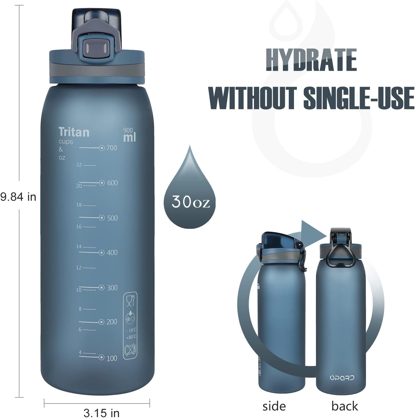30oz/32oz Sports Water Bottle with Leak Proof Flip Top Lid