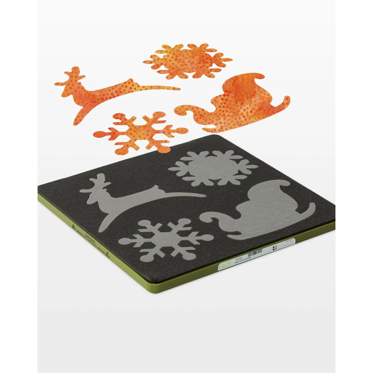 AccuQuilt GO! Sleigh & Snowflakes Die – Holiday Appliqué Fabric Cutting Die