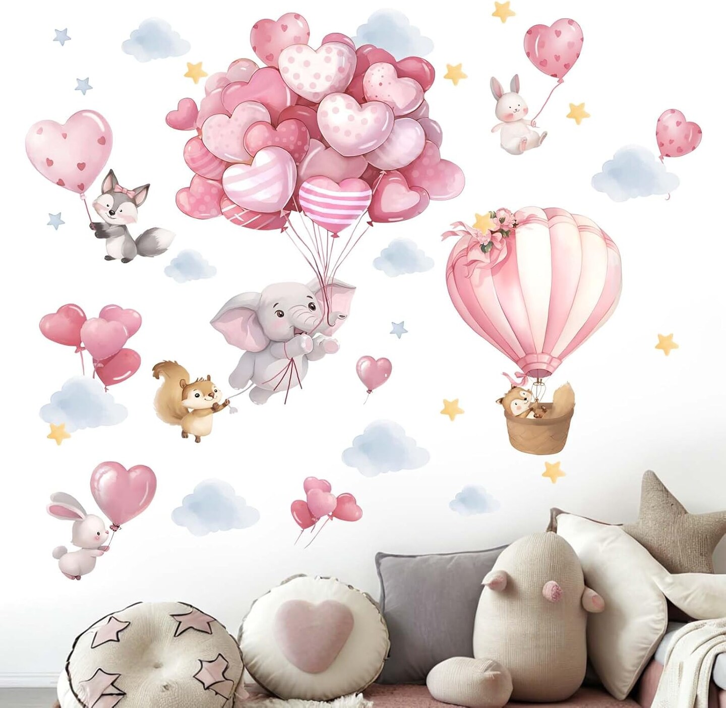 Animals Balloon Wall Stickers for Nursery