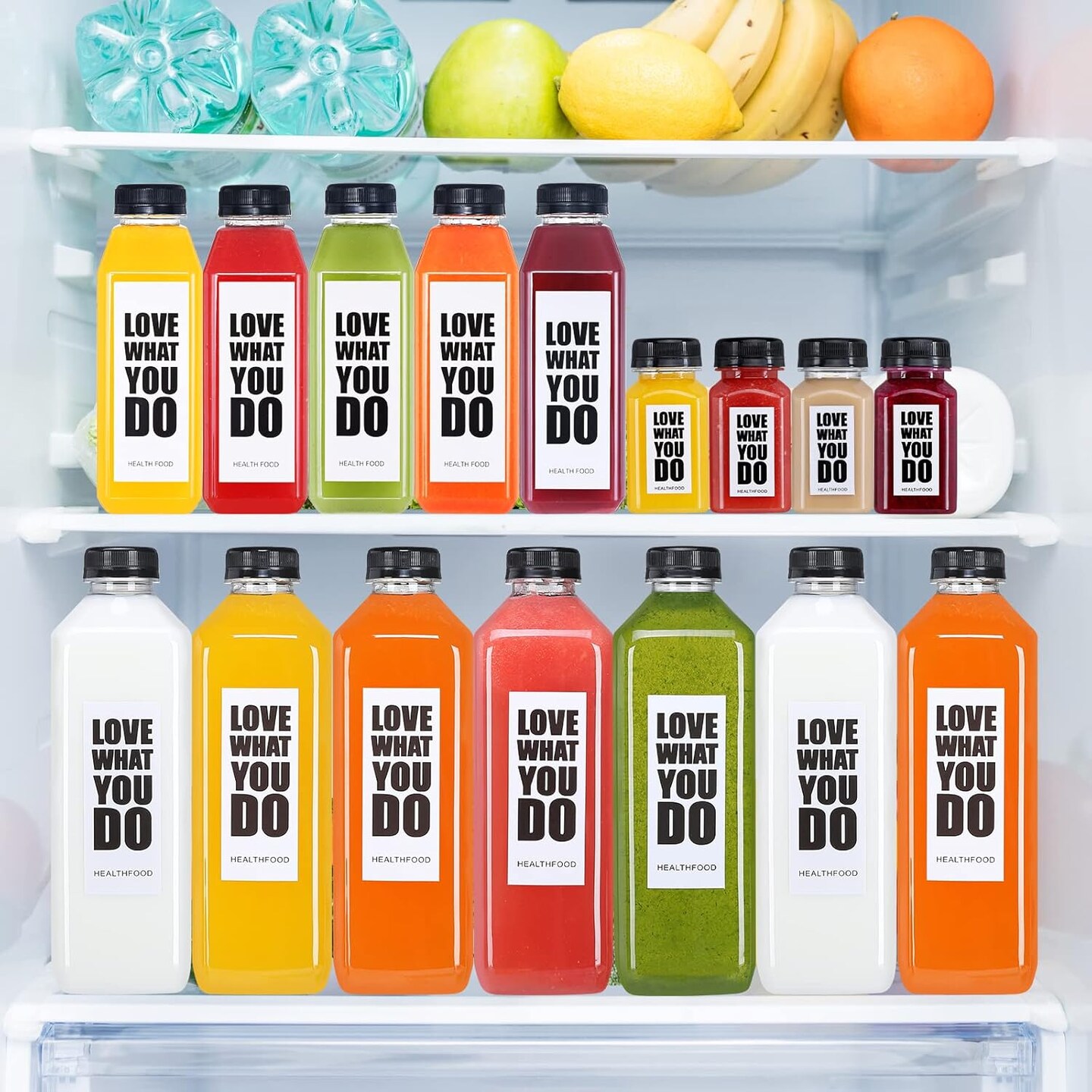 10pcs 33oz Plastic Bottles with Caps, Juice Container with Lids