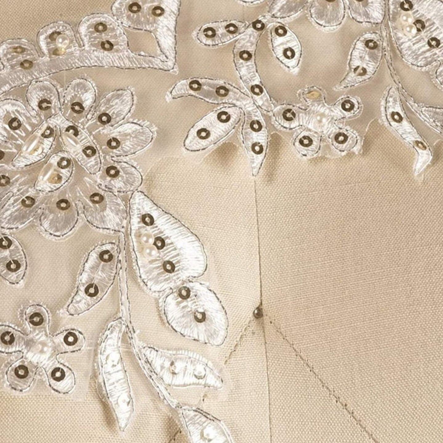1 Yard Ivory and Gold Bridal Lace Trim with Beaded Roses and Scalloped Edges 6 Inch